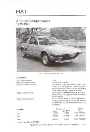 Fiat X 1/9, 1973 - 1975