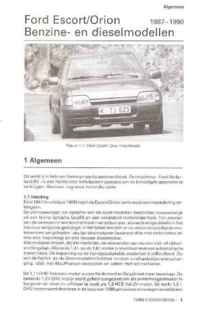 Ford Escort - Orion, 1987 - 1990