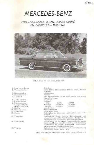 Mercedes-Benz 220b, 1960 - 1965