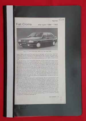 Afstelgegevens FIAT Croma alle typen 1986 - 1992