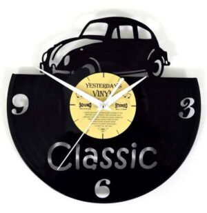 Classic Car Vinyl Klok - LP - Wandklok - Klassieke Auto – 30 CM