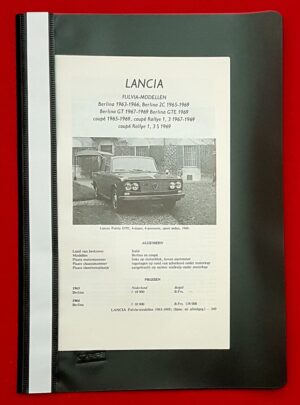 Afstelgegevens Lancia Fulvia modellen 1963-1969