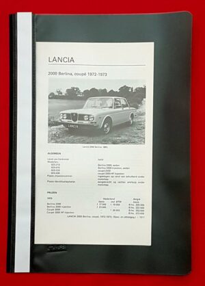 Afstelgegevens Lancia 2000 Berlina en Coupé modellen 1972-1973