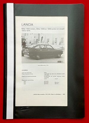 Afstelgegevens Lancia Beta Sedan en Coupé modellen 1973-1975